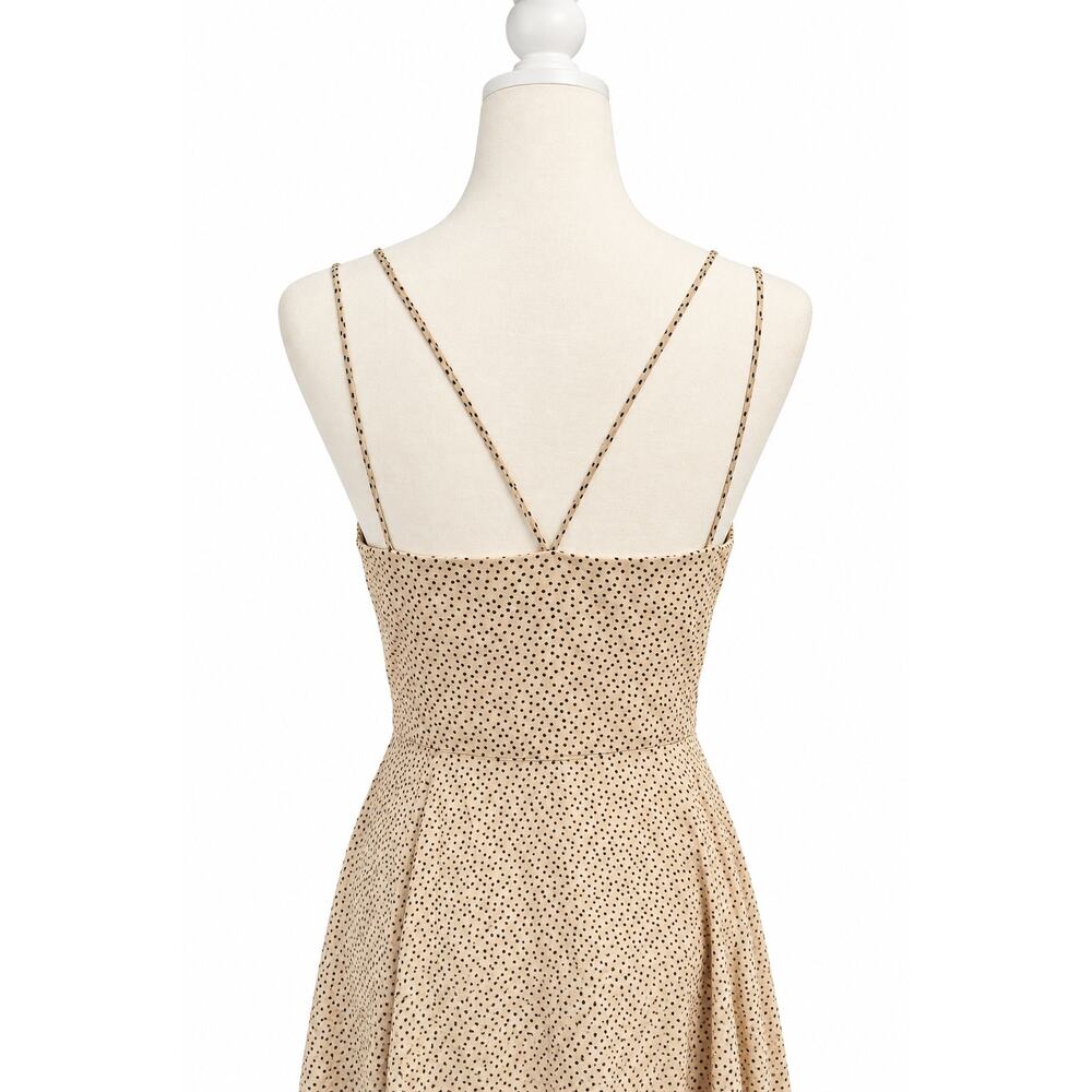 Romantic Quiet Luxury Feminine 100% Silk Polka Dot Strappy Midi Dress Theory 6 - Picture 7 of 14